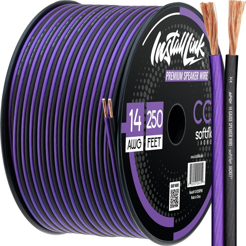 Install Link 14 AWG Gauge Speaker Wire Cable (250 Feet) Stereo, Car or Home Theater (CCA) - Image 1